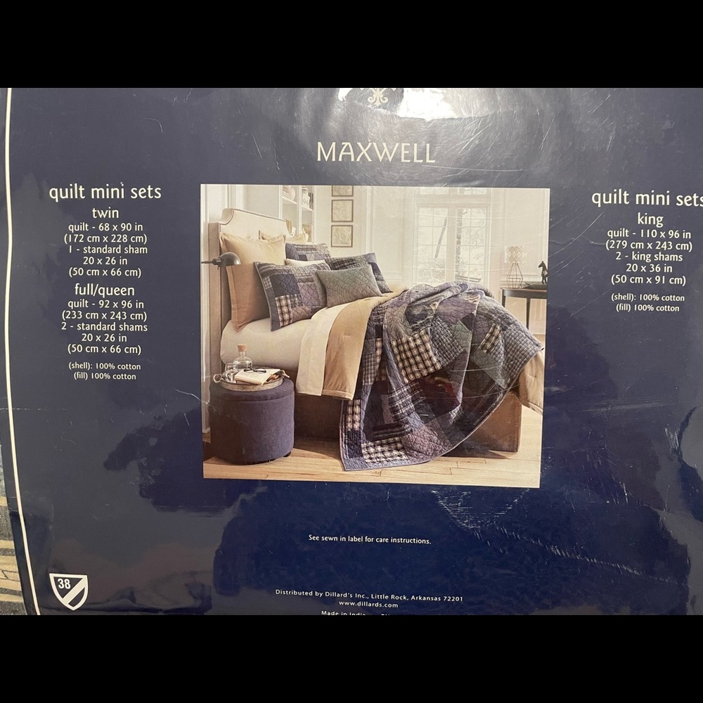 Daniel Cremieux quilt set in Maxwell pattern
